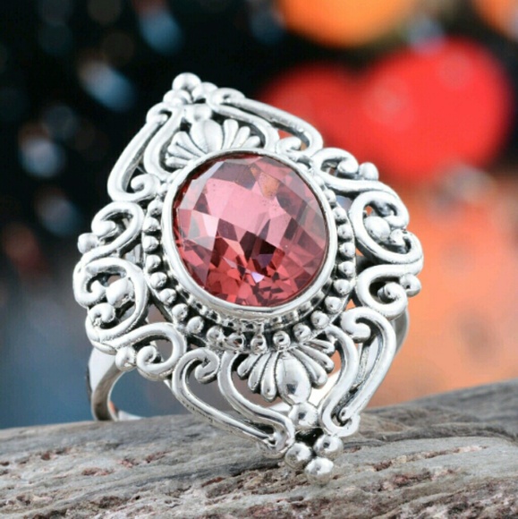 SOLD SALMON QUARTZ RING - Picture 3 of 8